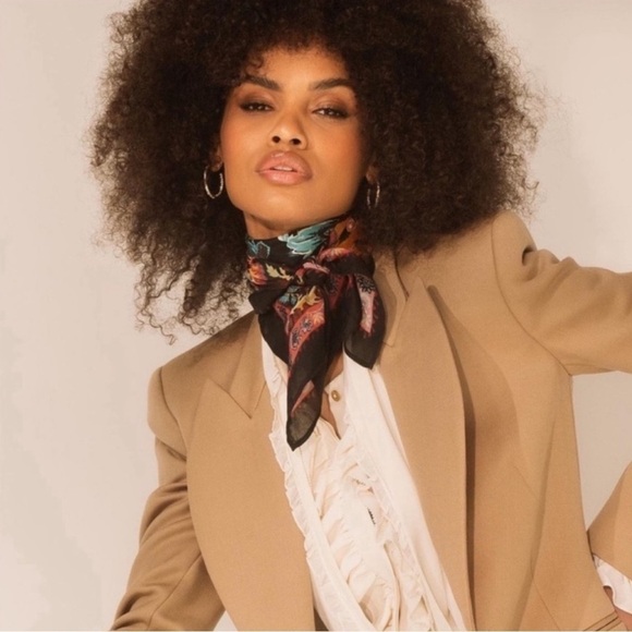 VISMAYA Rhapsody Square Oversized Rayon Scarf Bold Graphic Abstract NWT - Picture 6 of 10